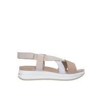 IGI&CO 5677611 SANDALO DONNA COL BEIGE IN VERA PELLE COMODO ZEPPA 4,5 CM MADE IN ITALY BIANCO-ARGENTO 39