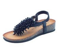 Igi&Co 5698400 Nappa Laminato Nero Infradito per Donna in Pelle con Zeppa Bassa (Taglia 37)