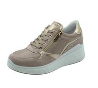 IGI&Co 7653200 Scam Visone Sneakers Confort per Donna in Nabuk con Lacci e Lampo e Zeppa Alta (Taglia 38)
