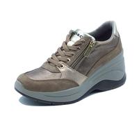IGI&Co 8655822 Scam Fango Sneakers con Zeppa Alta per Donna in camoscio con Lacci e Lampo (Taglia 38)