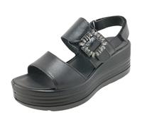 Igi&Co D.CLEA, Sandali con Zeppa Donna, Nero, 37 EU