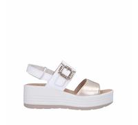 Igi&Co D.CLEA, Sandali con Zeppa Donna, PLATINO-Bianco, 36 EU