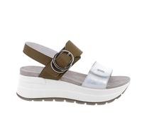 Igi&Co D.Sirena, Sandali con Zeppa Donna, Argento-Oliva, 37 EU