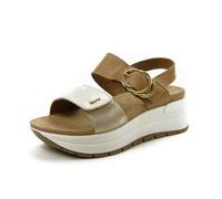 Igi&Co D.Sirena, Sandali con Zeppa Donna, Platino-Biscotto, 35 EU