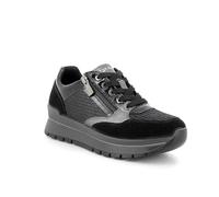 Igi&Co Donna Anika, Scarpe con Lacci, Nero-Nero Laminato, 38 EU