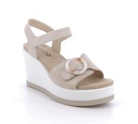 IGI&CO SANDALO CON ZEPPA DA DONNA 1173022 BEIGE PLATINO STRAPPO DAL 35 AL 40