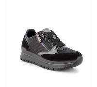 IGI&CO SCARPE SNEAKERS DA DONNA 6673800 PELLE NERO MEMORY ZIP DAL 36 AL 41 NEW