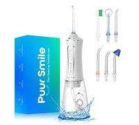 Igiene orale professionale per una bocca, gengive e denti più sani - Irrigatore orale impermeabile IPX7 | 7 punte di ricambio, adatto ai viaggi, ricaricabile, igiene orale (bianco)