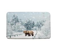 Igienizzante Tappeti barriera Christmas Wildlife Sflake Animal Cabin Passatoia Tappetino per vasca da bagno 40×60cm per Ufficio,Porta d'Ingresso,Doccia