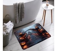 Igienizzante Tappeto da Cucina Halloween Scary Night Horror Courtyard Door Spooky Pumpkin Gothic Halloween Tappeto d'Ingresso Indietro 40×60cm per WC,Ufficio,Vasca da Bagno