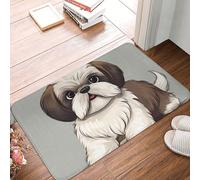 Igienizzante Zerbino Shih Tzu Dog Tappeto d'Ingresso Indietro 40×60cm per Ufficio,Porta d'Ingresso,Cucina