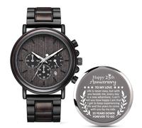 Igiftu Regalo per il 25° anniversario di matrimonio, regalo per il 25° venticinquesimo anniversario di matrimonio per marito, regalo di nozze d'argento per lui, nero, moderno