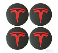 IGJCHUSYG 4 PCS Car Coprimozzo per Tesla Model S Model X Model 3 Model Y, Auto Coprimozzo Ruota Centrale Coprimozzo Copricerchi Tappi Mozzo Centrale Ruota Accessori Lo Styling,57mmBlackRed