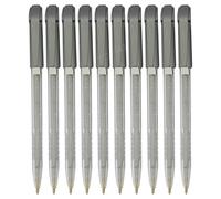 iGlitter - Penne gel glitterate Xtra Sparkle, argento, punta media (1,0 mm), confezione da 10, impugnatura trio, ideali per scrivere schizzi a colori, penna a sfera iZOFAX nera