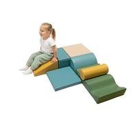 IGLU Soft Play Discoverer 7 Blocchi Schiuma Arrampicata (Pastel Sea) | Schiuma Firm Step | Pelle Vegana | Certificato CE | Favorisce Equilibrio e Motricità | Cresce con il Bambino