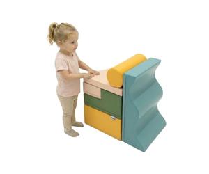 IGLU Soft Play Discoverer 7 Shape Montessori Foam Blocks Set for Baby And Toddler Indoor Softplay for Home Climbing And Building Equipment Development (Pastel Sea)