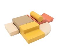 IGLU SOFT PLAY Explorer - Set di 6 mattoncini morbidi con capacità motorie, per arrampicata su roccia, con antiscivolo (Pastel Autumn)
