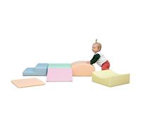 IGLU Soft Play Little Crawler 7 Blocchi Schiuma Arrampicata (Pastello) | Schiuma Firm Step | Pelle Vegana | Certificato CE | Favorisce Equilibrio e Motricità | Cresce con il Bambino