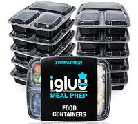 Igluu Meal Prep Contenitori per Alimenti (Set da 10) 3 Scomparti - 946ml