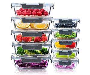 Igluu Meal Prep Contenitori Vetro per Alimenti (Set da 10) - 370&1050ml
