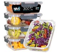 Igluu Meal Prep Contenitori Vetro per Alimenti (Set da 5) - 1050ml