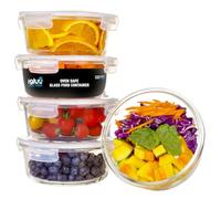 Igluu Meal Prep Contenitori Vetro per Alimenti Tondi (Set da 5) - 950ml