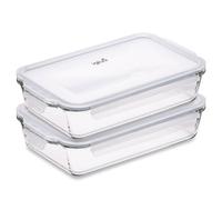 Igluu Meal Prep Teglie in Vetro per Lasagne con Coperchi (Set da 2) -2,2L