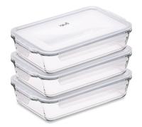 Igluu Meal Prep Teglie in Vetro per Lasagne con Coperchi (Set da 3) -2,2L