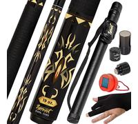 IgnatGames Stecca da Biliardo a 2 Pezzi Professionale in Acero Canadese - 147,3 cm + Strumento 3 in 1 per la Punta del Bastone da Biliardo + Custodia Rigida con Cinghia + Guanto da Biliardo a 3 Dita