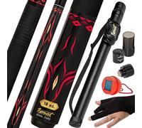 IgnatGames Stecca da Biliardo a 2 Pezzi Professionale in Acero Canadese - 147,3 cm + Strumento 3 in 1 per la Punta del Bastone da Biliardo + Custodia Rigida con Cinghia + Guanto da Biliardo a 3 Dita