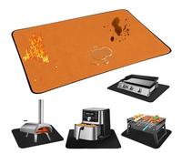 Ignifughi e Impermeabili Tappetini per Barbecue da Posizionare sotto la Piastra, Tappetini Ignifughi e Resistenti al Calore per Friggitrici ad Aria,Arancia,38x46 cm