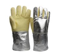 Ignifugo Guanti Resistenti Alle Alte Temperature 300 Gradi 500 Gradi Isolamento Ignifugo E Scottante Fusione Foglio Di Alluminio Guanti Da Forno A Microonde A Cinque Protezione resistente al calore(Mo