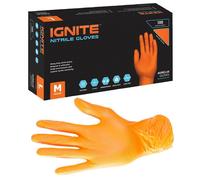 Ignite Spesso Nitrile Esami Guanti, Arancione Grande - 100 Confezione - AURELIA