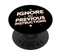 Ignora le istruzioni ChatGPT LLM Programmatore geek Nerd AI PopSockets PopGrip Adesivo