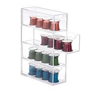 IGNPION 1 scatola portaoggetti in acrilico per cialde di caffè con 4 cassetti, scatola trasparente per capsule di caffè da cucina e porta sacchetti di zucchero con coperchio, cassetto piccolo