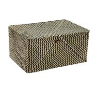 IGNPION Cestino portaoggetti in crine marino con coperchio, cestini in vimini intrecciati, cestini per scrivania, scatola organizzatrice per il bagno, soggiorno, scatola decorativa sottopiano, cestino
