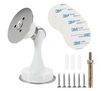 IGNPION Fermaporta magnetico in acciaio inox con viti di bloccaggio autoadesive da 3 m, montato a terra o a parete, design con forti magneti (bianco)