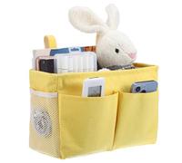 IGNPION Organizer da appendere al comodino, in tela, colore giallo