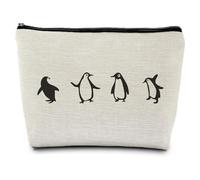 ignytiger Borsa per il trucco con pinguini, regalo per gli amanti dei pinguini, borsa per il trucco con pinguini bianchi e neri