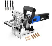 igooo Jointer a doppio mandrino DJ710, 710W 120V 60Hz, falegnameria a piastre, punte di perforazione 2X8mm e 2X10mm, 100 tasselli…