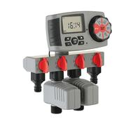 IGOQTHSQE Temporizzatore di irrigazione Automatico for Sistema a 4 Zone, Controllo del Timer dell'Acqua da Giardino con 2 elettrovalvole(Green)