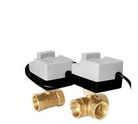 IGOQTHSQE Valvola a Sfera motorizzata in Ottone Attuatore Elettrico for valvola a con Controllo a 3 Vie e 2 Interruttore Manuale AC220v DN15 20 40 for Acqua Aria(220V-3 Way Tee,DN40)