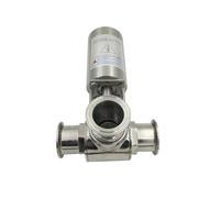 IGOQTHSQE Valvola a Sfera pneumatica a Tre Vie con Morsetto Tri da 1-1/2" e attuatore a T a Semplice Effetto, Diametro Esterno 50,5 mm, in Acciaio Inossidabile 304