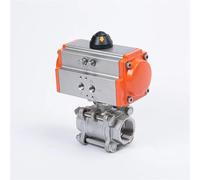 IGOQTHSQE Valvola a Sfera pneumatica in Tre Pezzi DN20 con Piattaforma Alta Cilindro a Doppio Effetto 304(Double Acting)