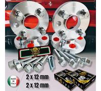 IGP 4 DISTANZIALI 12+12 mm 4 x 98 mozzo 58.1 + 16 BULLONI compatibili con FIAT IDEA BRAVO CINQUECENTO MULTIPLA *OK AUTO RUOTA CERCHI IN LEGA
