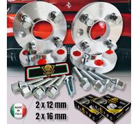 IGP 4 DISTANZIALI 12+16 mm 4 x 98 mozzo 58.1 + 16 BULLONI x FORD Ka Citroen NEMO
