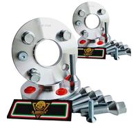IGP 4 DISTANZIALI 20+20 mm 4 x 100 mozzo 56.6 + 16 BULLONI M12 x 1.5 CONICO compatibili con FIAT GRANDE PUNTO + EVO + ABARTH ok auto cerchi in lega