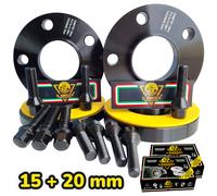 IGP Kit 2 Distanziali Ruote 15+20 mm NERI Compatibili Jeep Renegade Compass II