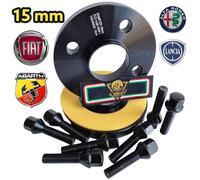 IGP Kit 2 Distanziali Ruote NERI da 15 mm FIAT 500 BRAVO PANDA MITO MUSA ABARTH