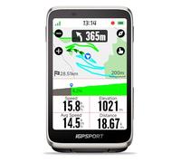 iGPSPORT BiNavi Ciclocomputer GPS, Analisi Allenamento, Navigazione Continua, Rilevamento Movimento, Touchscreen 3,5", Controllo Musica e Action Cam, iClimb Pro, 35H,Argento
